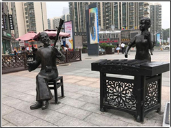 街邊彈曲人物銅雕塑 街邊彈曲人物銅雕塑