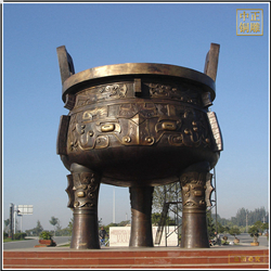 室外黃銅三足圓鼎擺件 室外黃銅三足圓鼎擺件