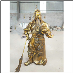 純銅手托香爐關公像鑄造 純銅手托香爐關公像鑄造