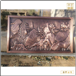 大型荷花景觀銅浮雕壁畫 大型荷花景觀銅浮雕壁畫