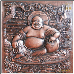 鑄銅關公 彌勒佛像銅浮雕