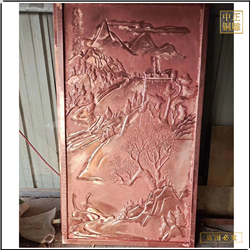 鑄銅關公 山水銅浮雕壁畫