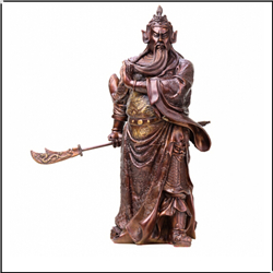 紫銅提刀關公像鑄造 紫銅提刀關公像鑄造