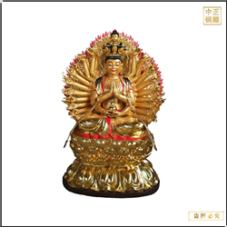 鑄銅關公 彩繪千手觀音銅像