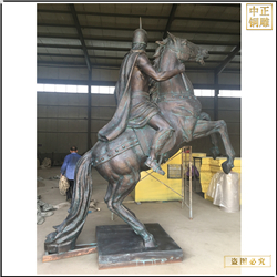 鑄銅關公 騎馬將軍雕塑