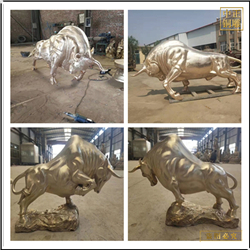 鑄銅關公 大型室外貼金銅牛雕塑鑄造