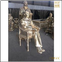 鑄銅關(guān)公 貼金人物銅雕塑廠