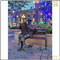 鑄銅關公 步行街雕塑制作廠家