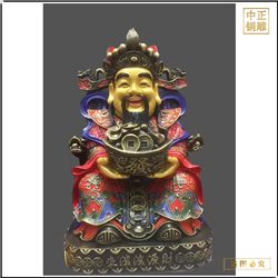 彩繪寺廟財神爺銅佛像 彩繪寺廟財神爺銅佛像