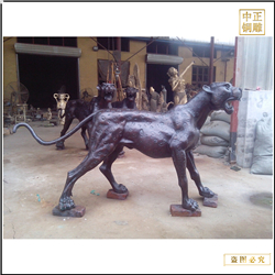 鑄銅關公 動物雕塑金錢豹雕塑鑄造