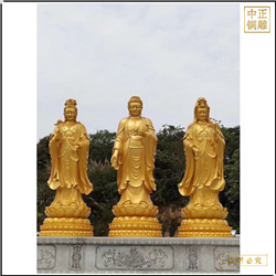 鑄銅關(guān)公 西方三圣站相佛像