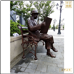 鑄銅關(guān)公 步行街人物雕塑加工