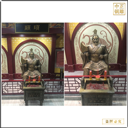 鑄銅關公 室內(nèi)顓頊人物雕塑
