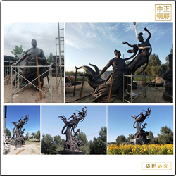 鑄銅關(guān)公 大型鳳凰於飛園林雕塑制作廠家