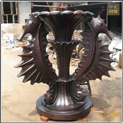 鑄銅關公 海馬雕塑擺件