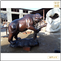 鑄銅關公 公園熊銅雕塑擺件
