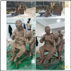 鑄銅關(guān)公 步行街捏糖人銅雕塑