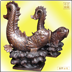 鑄銅關(guān)公 小型銅魚擺件