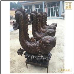 鑄銅關(guān)公 現(xiàn)貨批發(fā)銅魚雕塑