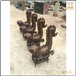 鑄銅關(guān)公 水族館小魚擺件銅雕塑