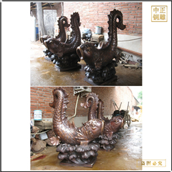 鑄銅關(guān)公 室外銅魚擺件鑄造