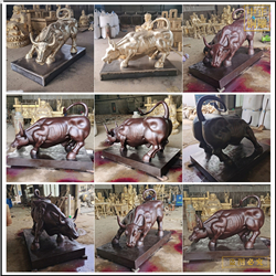 鑄銅關公 華爾街旺市牛鑄造