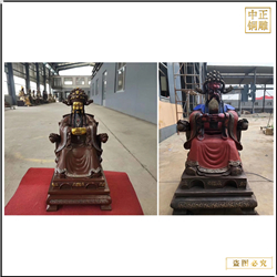 鑄銅關公 室內龍五爺財神銅像鑄造