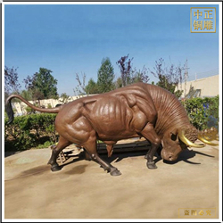 鑄銅關公 仿古銅牛造型雕塑