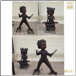鑄銅關公 小型小孩人物雕塑鑄造