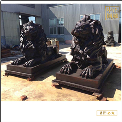 鑄銅關公 大型臥姿銅獅子