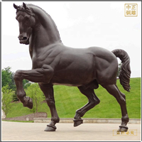 鑄銅關公 公園擺放銅馬雕塑