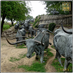 鑄銅關公 群牛銅雕塑