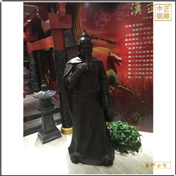 鑄銅關公 摸胡子拿劍銅雕塑鑄造
