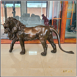 鑄銅關公 家居銅獅子擺件