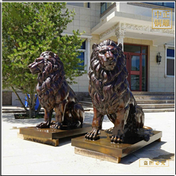 鑄銅關公 家用大型銅獅子圖片