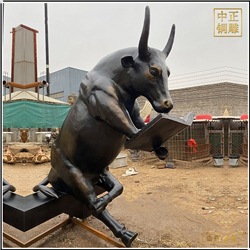 鑄銅關(guān)公 銅牛讀書雕塑