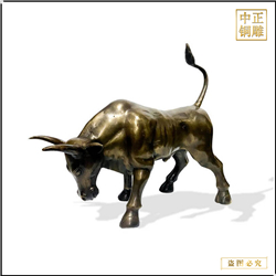 鑄銅關(guān)公 小型青銅牛桌擺