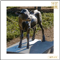 鑄銅關(guān)公 小牛犢銅雕塑