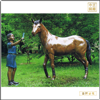 鑄銅關公 景觀小品銅馬雕塑