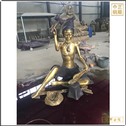 鑄銅關(guān)公 打鐵古代人物銅雕塑