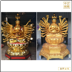 鑄銅關公 彩繪千手觀音菩薩銅像鑄造廠