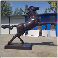 鑄銅關公 抬腿銅馬雕塑