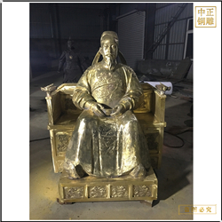 鑄銅關公 貼金坐像古代人物雕塑