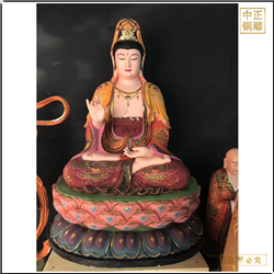 鑄銅關公 坐像彩繪觀音佛像訂制