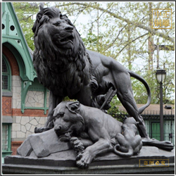 鑄銅關公 園林銅獅子圖片