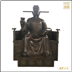 鑄銅關(guān)公 古代人物喝酒銅雕塑