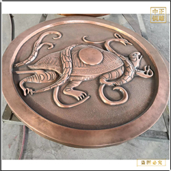 鑄銅關(guān)公 神龜圓浮雕工藝品