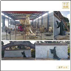 鑄銅關公 古代人物銅雕塑鑄造廠家