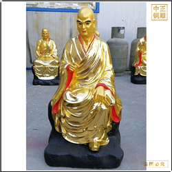 鑄銅關公 十八羅漢雕像歡喜羅漢