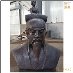 鑄銅關公 人物雕塑廠家鑄造半身人物像